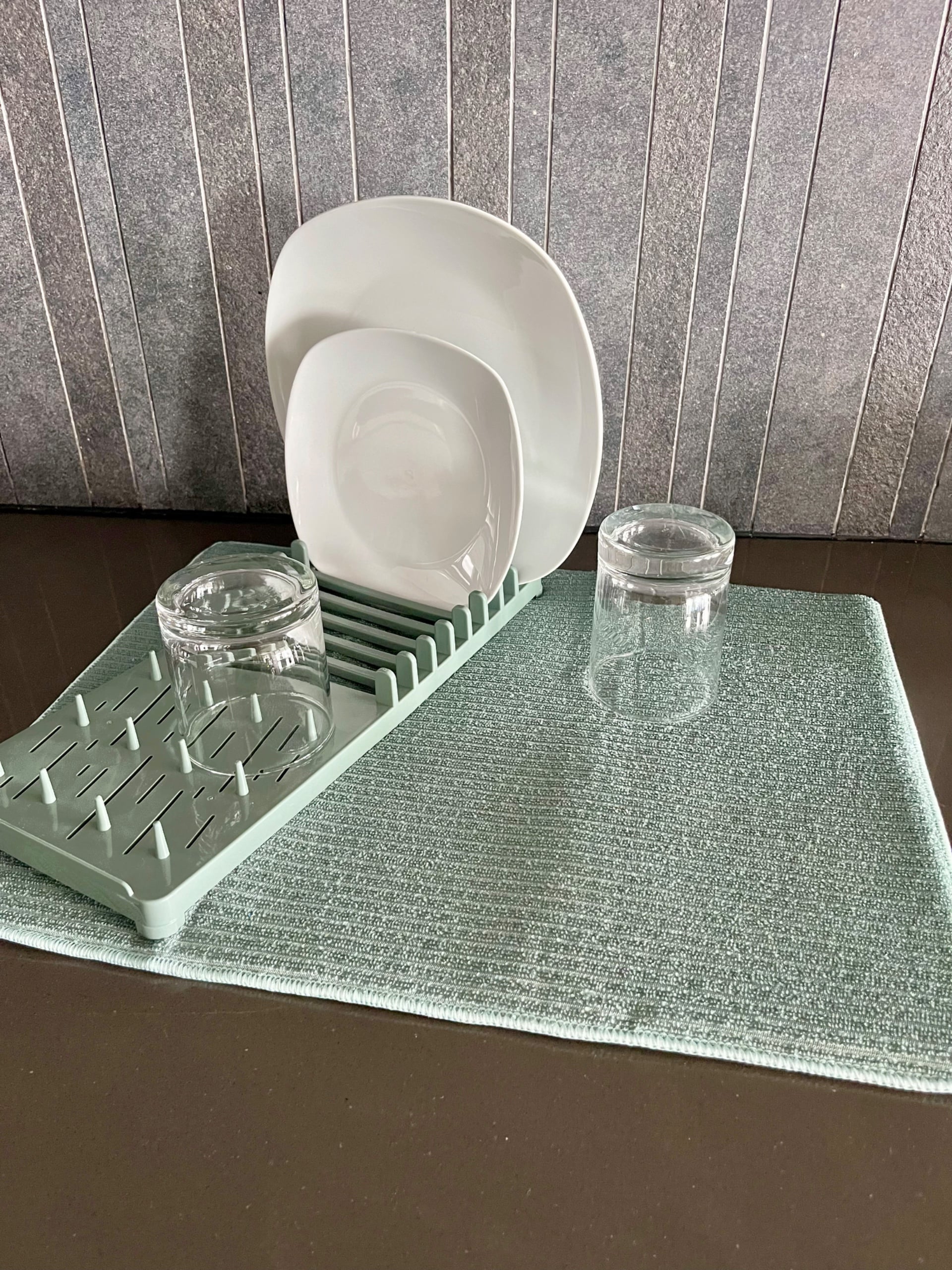 SET ESCURRIDOR + PAÑO SECA PLATOS TURQUESA - 3