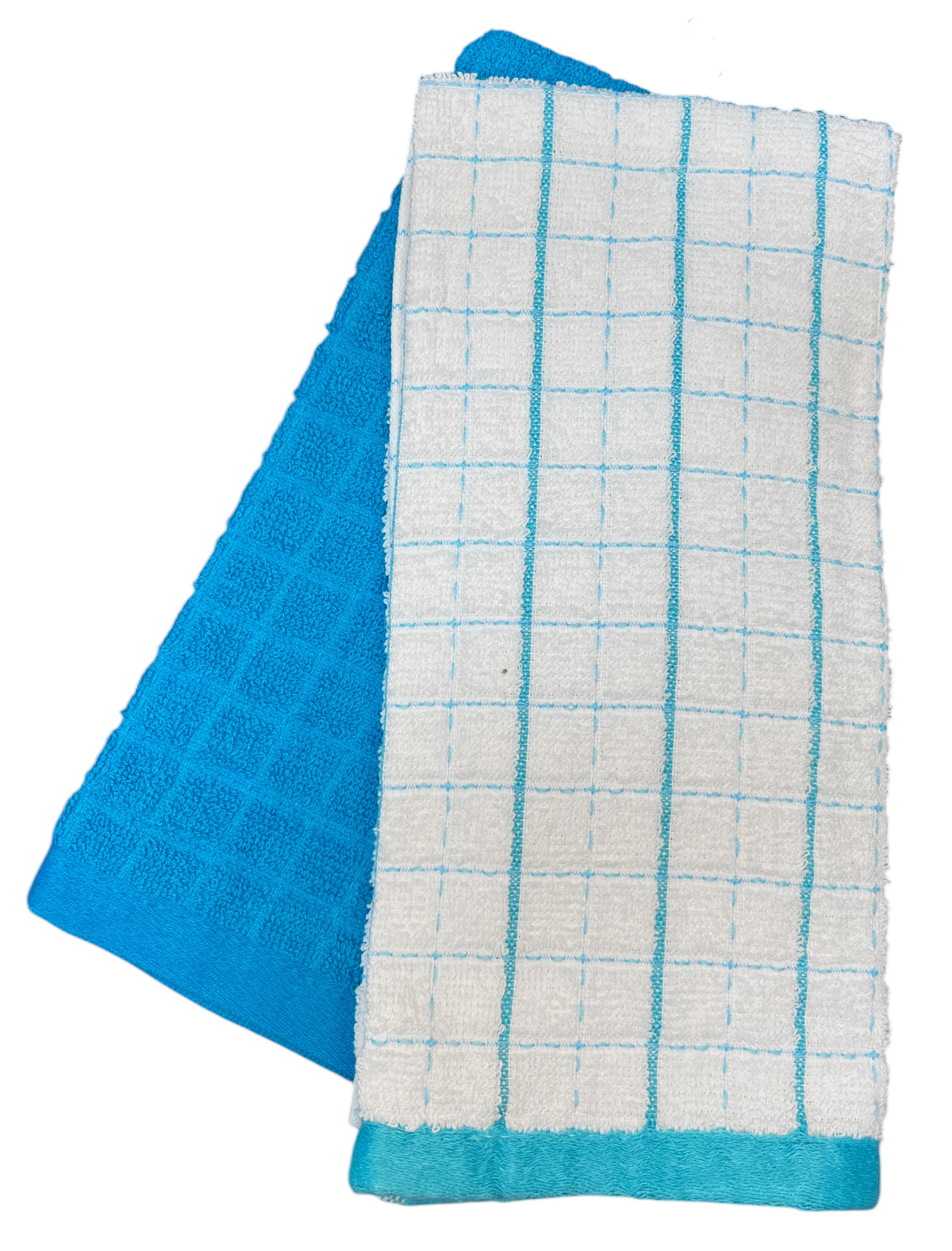 SET DE 2 PAÑOS DE COCINA TEJIDO CELESTE - 2