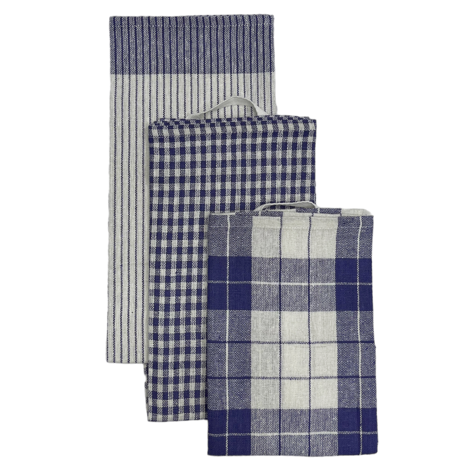 SET DE 3 PAÑOS DE COCINA 100%ALGODON AZUL - 1