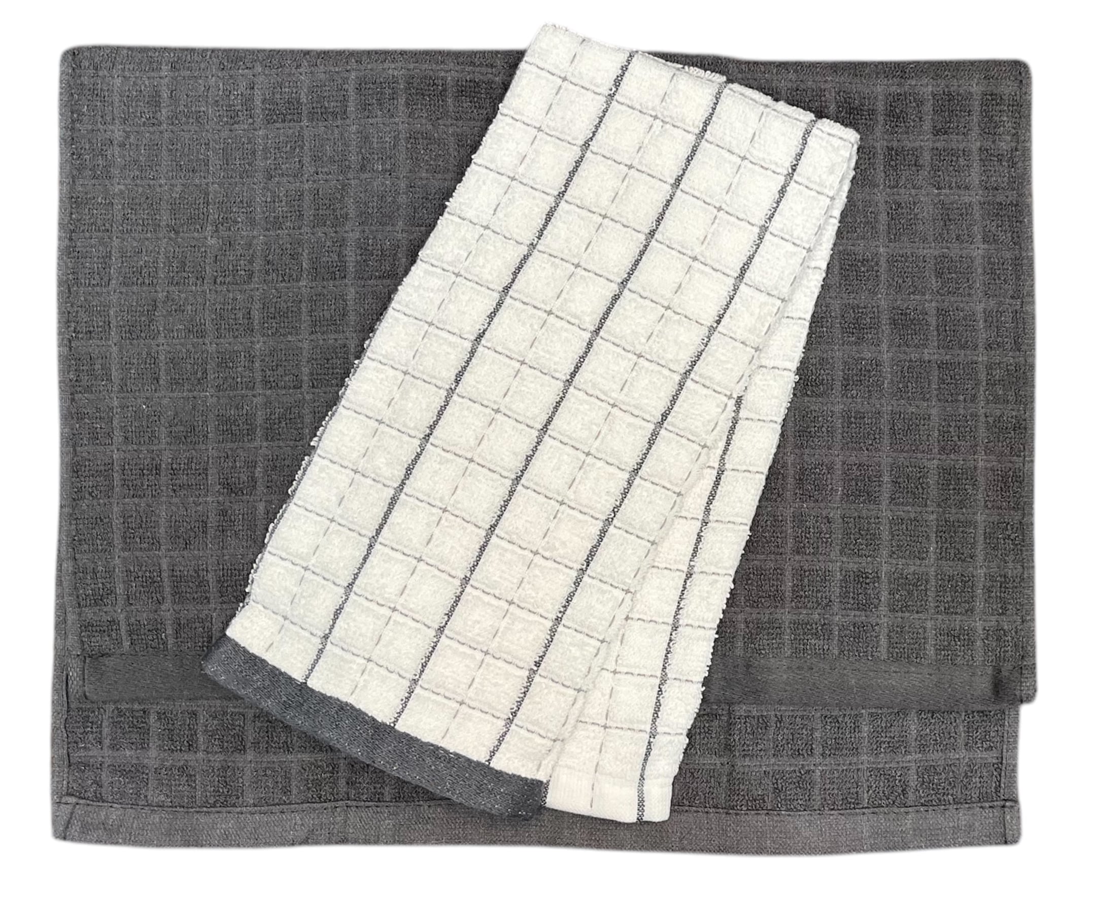SET DE 2 PAÑOS DE COCINA TEJIDO GRIS - 1