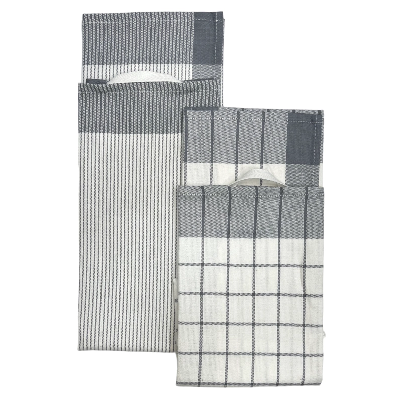 SET DE 3 PAÑOS DE COCINA TEJIDO 100%ALGODON GRIS - 1