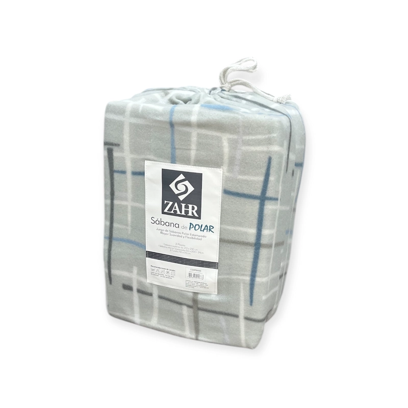 JUEGO SABANAS DE POLAR ESTAMPADAS GRIS 1.5 PLAZA - 1