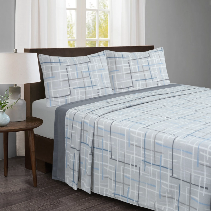 JUEGO SABANAS DE POLAR ESTAMPADAS GRIS 1.5 PLAZA - 3