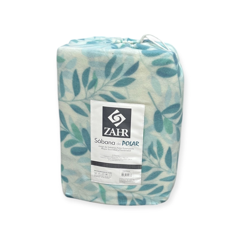 JUEGO SABANAS DE POLAR ESTAMPADAS TURQUESA 1.5 PLAZA - 1
