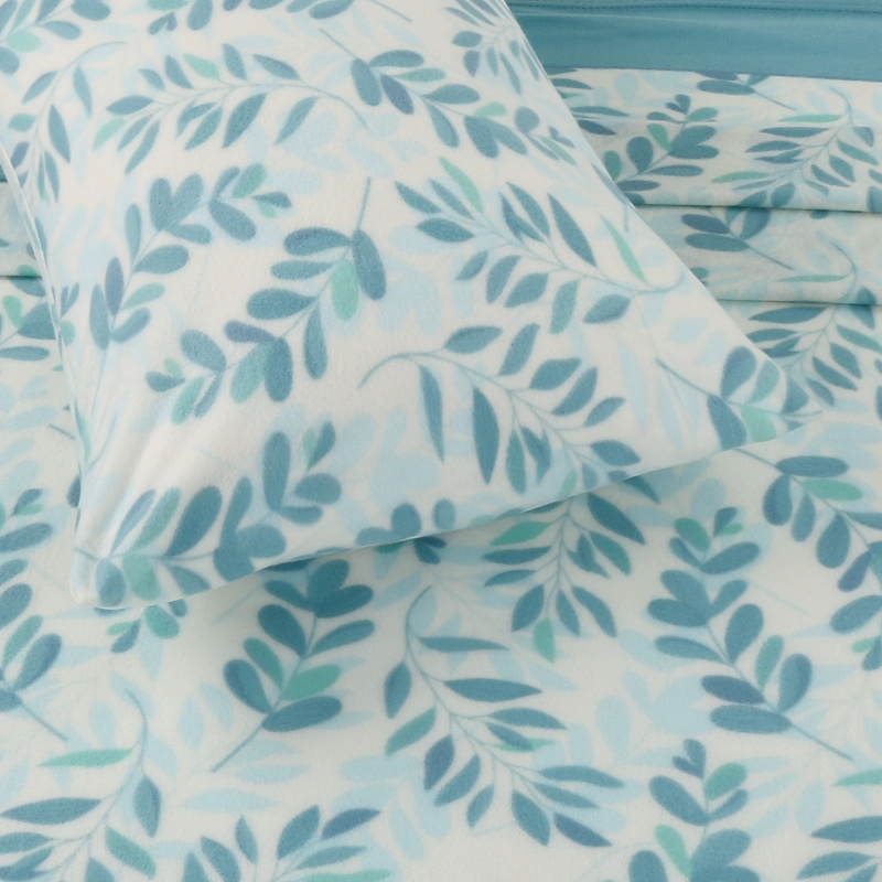 JUEGO SABANAS DE POLAR ESTAMPADAS TURQUESA 1.5 PLAZA - 2