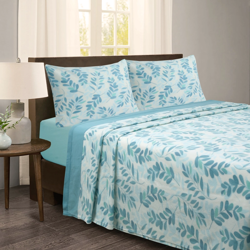 JUEGO SABANAS DE POLAR ESTAMPADAS TURQUESA 1.5 PLAZA - 3