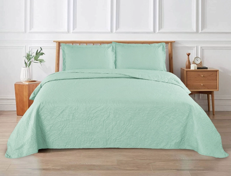 CUBRECAMA LISO MENTA 1.5 PLAZA - 1