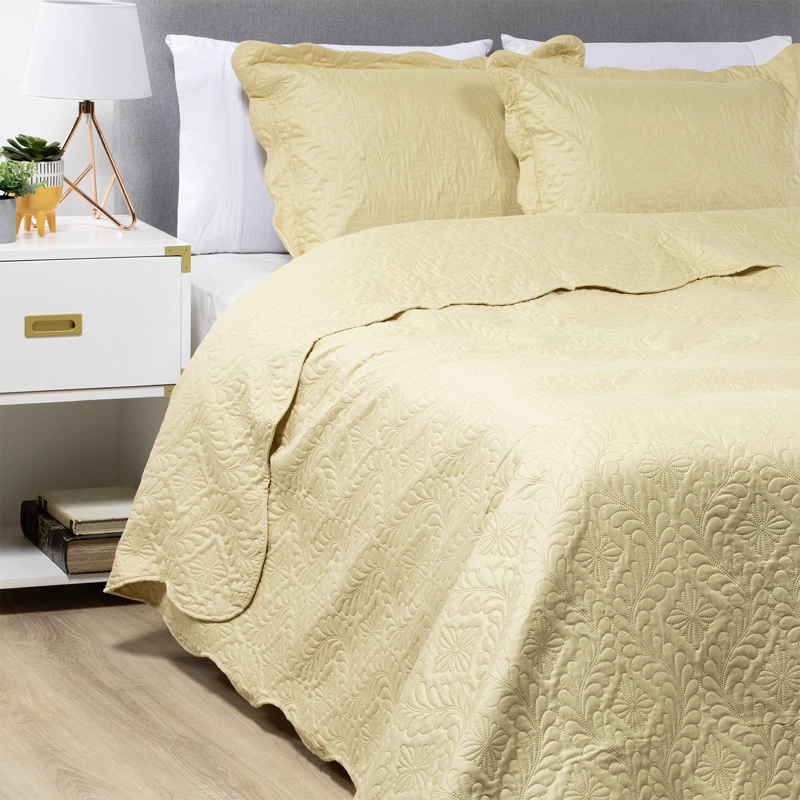 CUBRECAMA LISO OCRE KING - 4