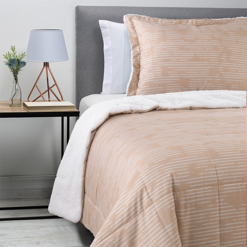 PLUMON ESTAMPADO CON SHERPA 1 PLAZA BEIGE - 2