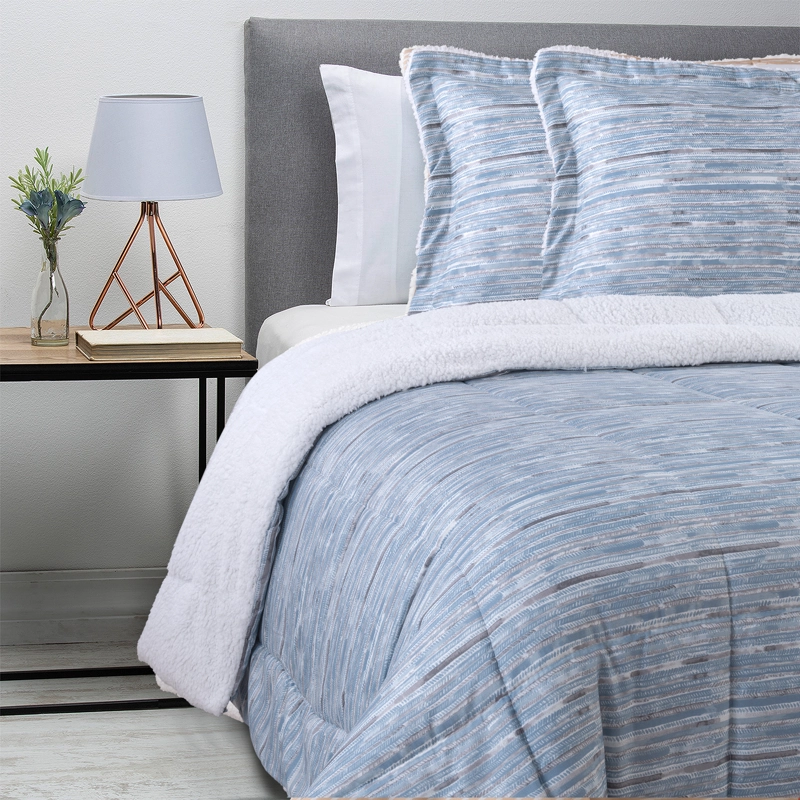 PLUMON ESTAMPADO CON SHERPA KING CELESTE - 2