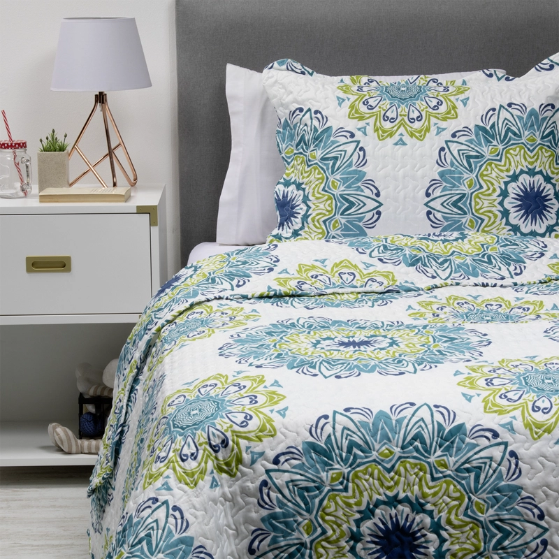 CUBRECAMA ESTAMPADO 1.5 PLAZAS BLANCO - 1