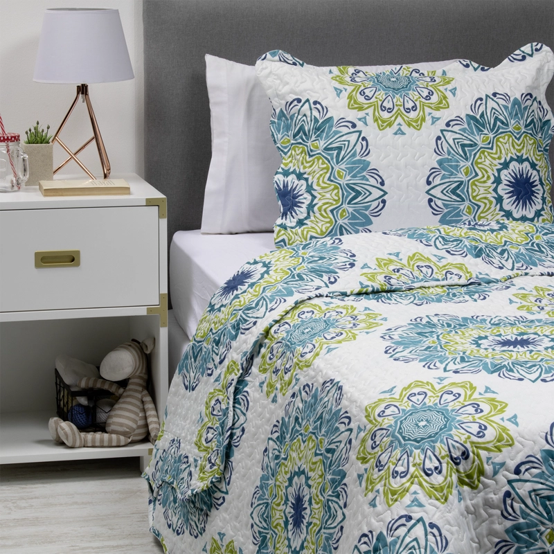 CUBRECAMA ESTAMPADO 1.5 PLAZAS BLANCO - 2