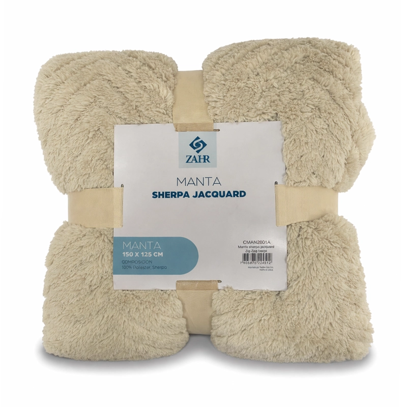 MANTA JACQUARD SHERPA BEIGE - 1