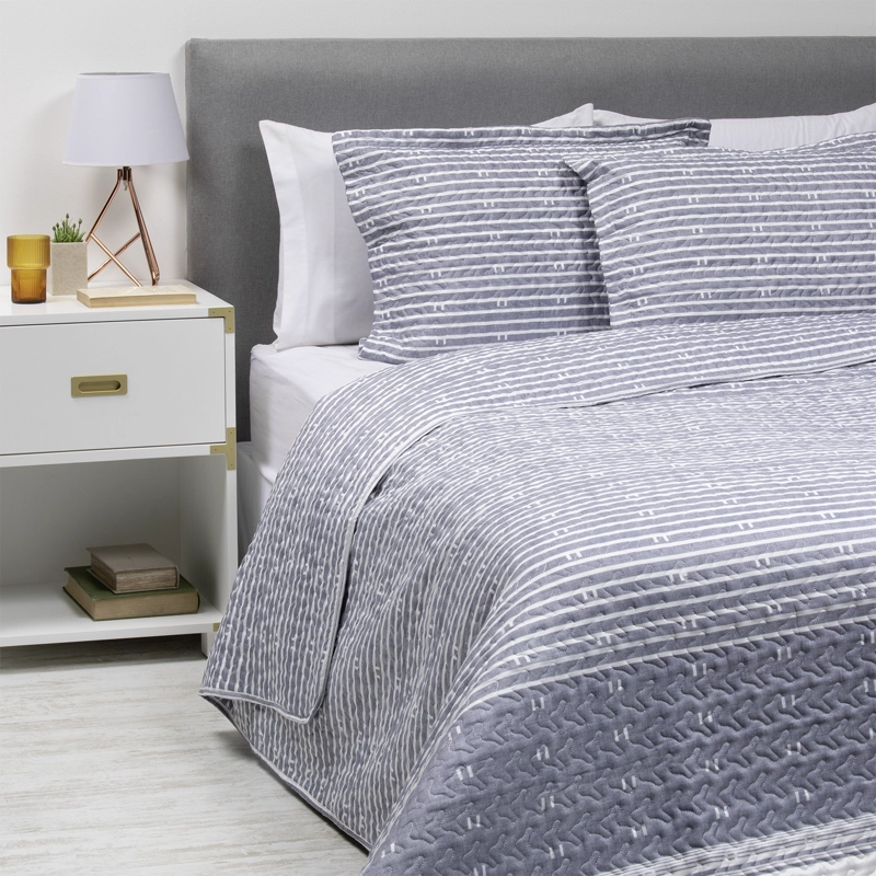 CUBRECAMA ESTAMPADO KING AZUL - 1