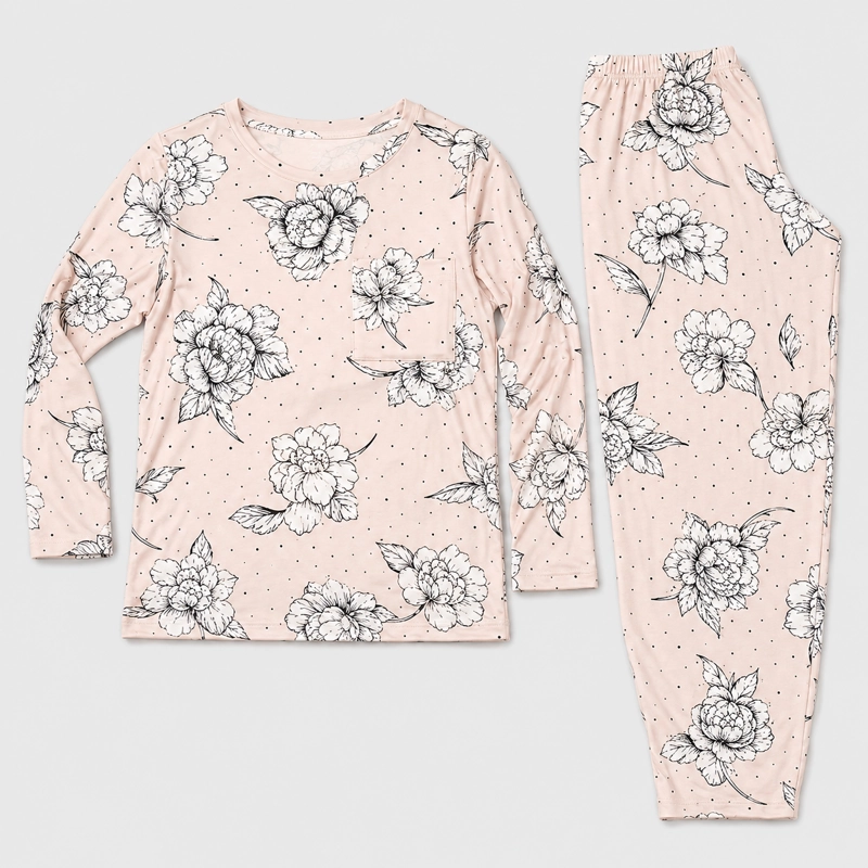 PIJAMA MILKY ROSAS XL ROSADO - 1