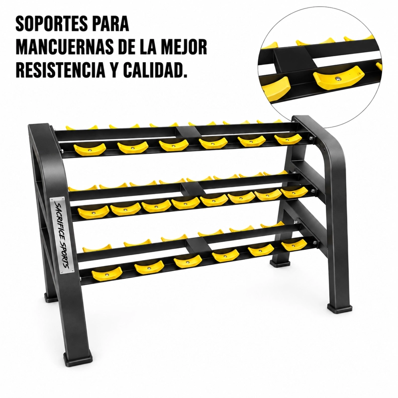 RACK DE MANCUERNAS 1050 SACRIFICE SPORTS DE 3 NIVELES - 3