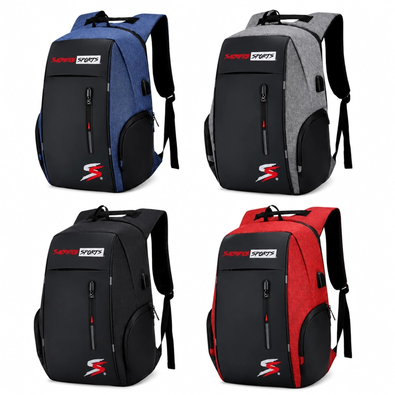 MOCHILA USB PARA VIAJE Y NOTEBOOK ROJA - 3