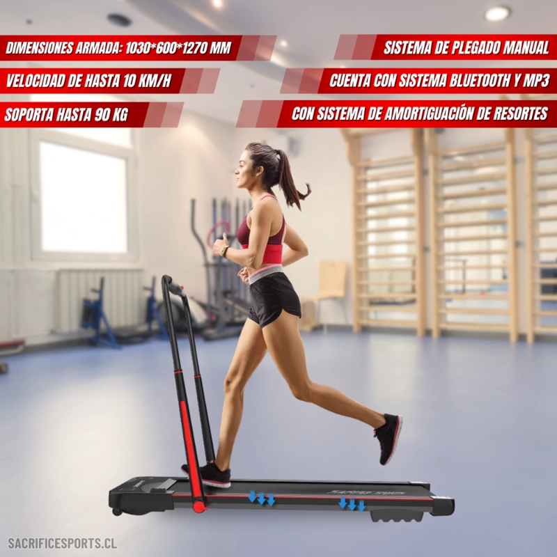 TROTADORA CAMINADORA ELÉCTRICA X1 10 KG/H SACRIFICE SPORTS NEGRA - 2