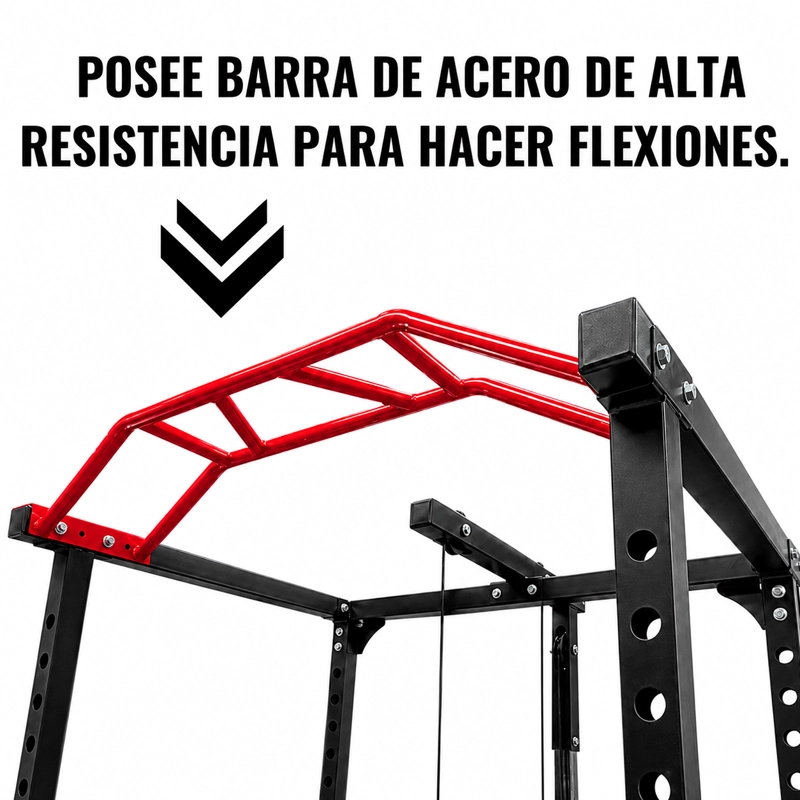 JAULA MULTIFUNCIONAL HOME GYM YLY017 CON SISTEMA DE POLEAS Y BARRA DE DOMINADAS SACRIFICE SPORTS - 2