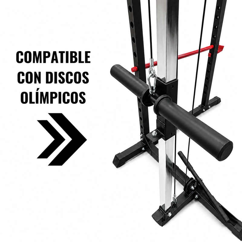 JAULA MULTIFUNCIONAL HOME GYM YLY017 CON SISTEMA DE POLEAS Y BARRA DE DOMINADAS SACRIFICE SPORTS - 5