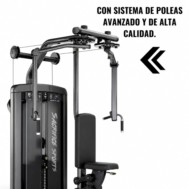 DUAL PECTORAL HOMBRO LF914 CON 80 KG DE PESO EN PLACAS Y ASIENTO AJUSTABLE - 4