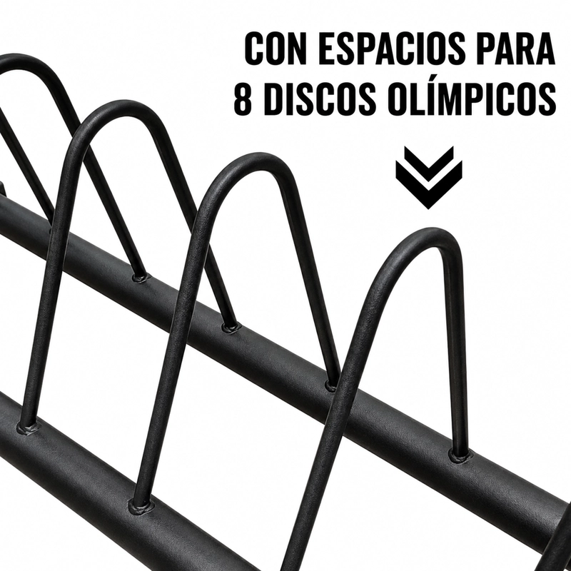 RACK MOVIL PARA DISCOS OLIMPICOS BUMPER DE 8 ESPACIOS YLY13 - 4