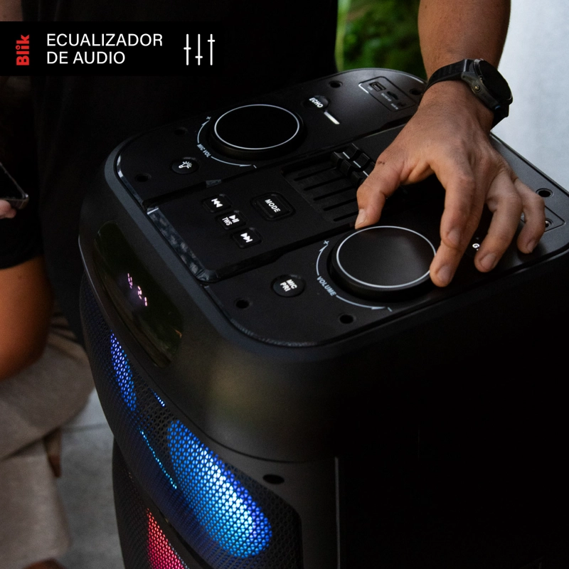 PARLANTE BLUETOOTH KARAOKE CON MICROFONO BLIK LIGHTUP700 - 4