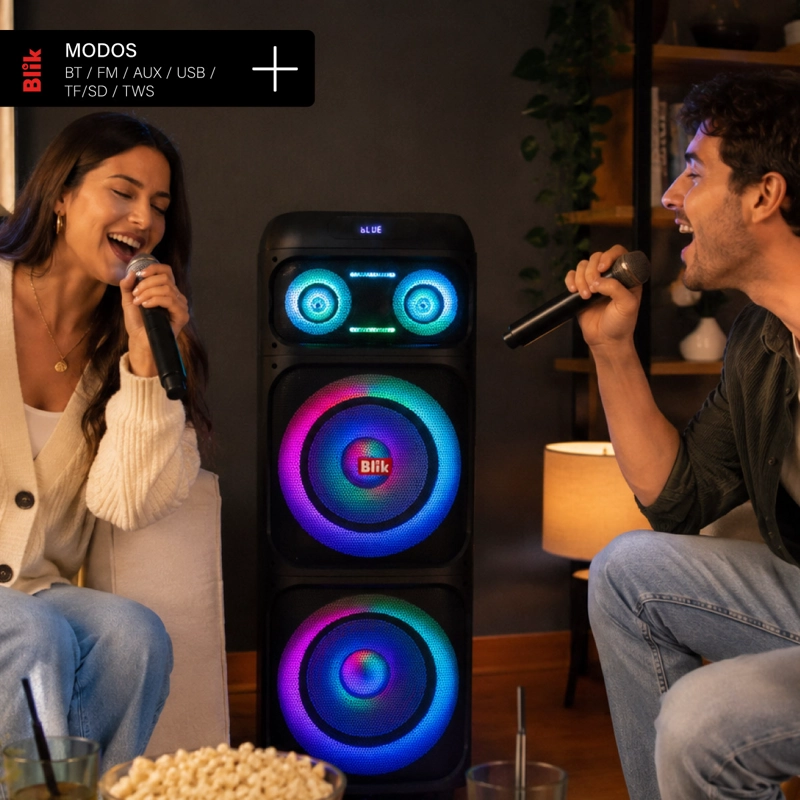 PARLANTE BLUETOOTH KARAOKE CON MICROFONO BLIK LIGHTUP700 - 8