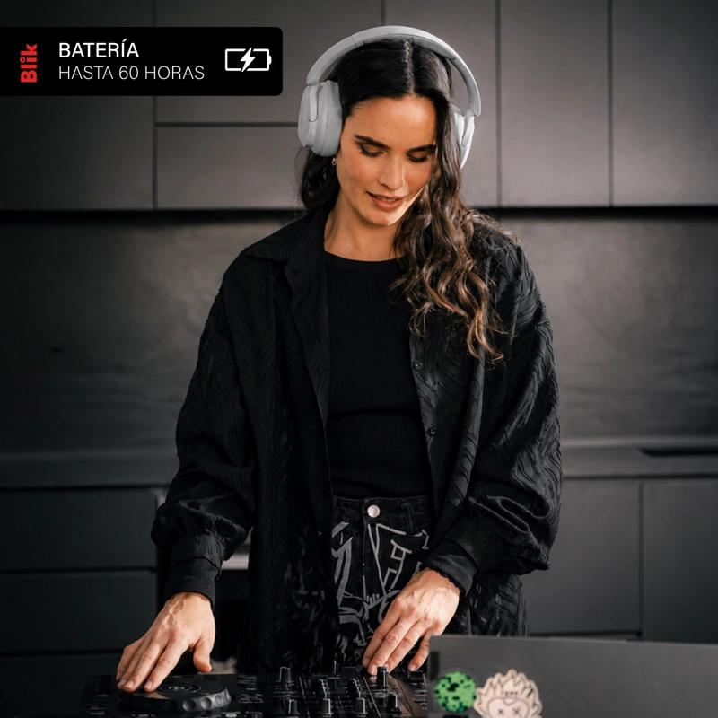 AUDIFONOS BLUETOOTH BLIK SOUL900 GRIS CANCELACION DE RUIDO - 5