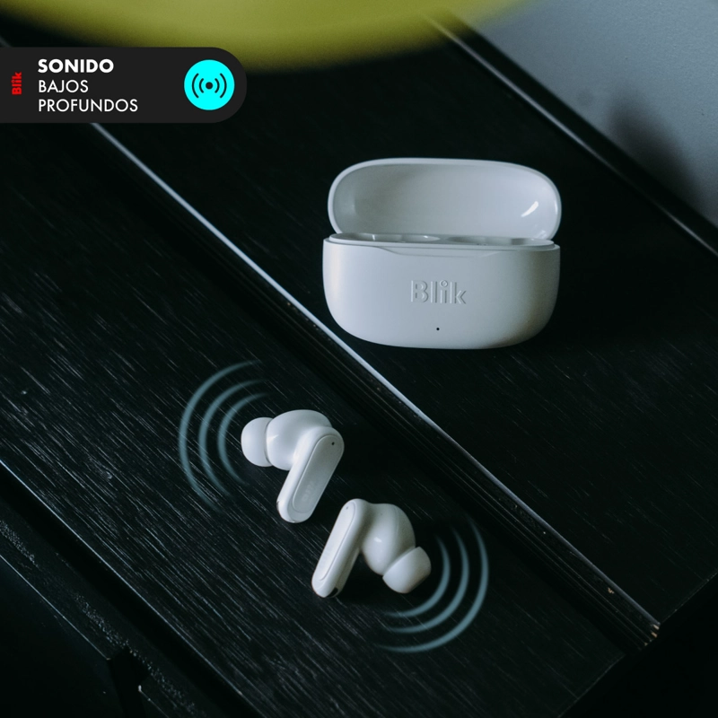 AUDIFONOS BLUETOOTH INALAMBRICOS BLIK AIR500 BLANCOS 30 HRS - 4