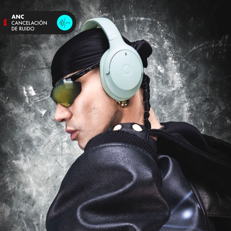 AUDIFONOS BLUETOOTH BLIK POWERSOUL CANCELACION DE RUIDO 60H VERDE - 4