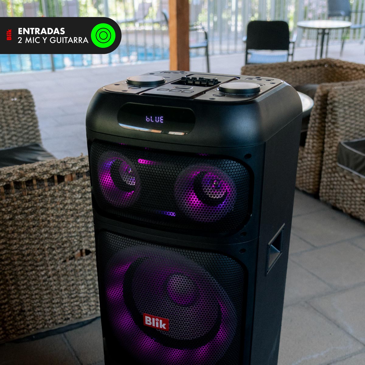 PARLANTE BLUETOOTH KARAOKE CON MICROFONO BLIK LIGHTUP900 - 6