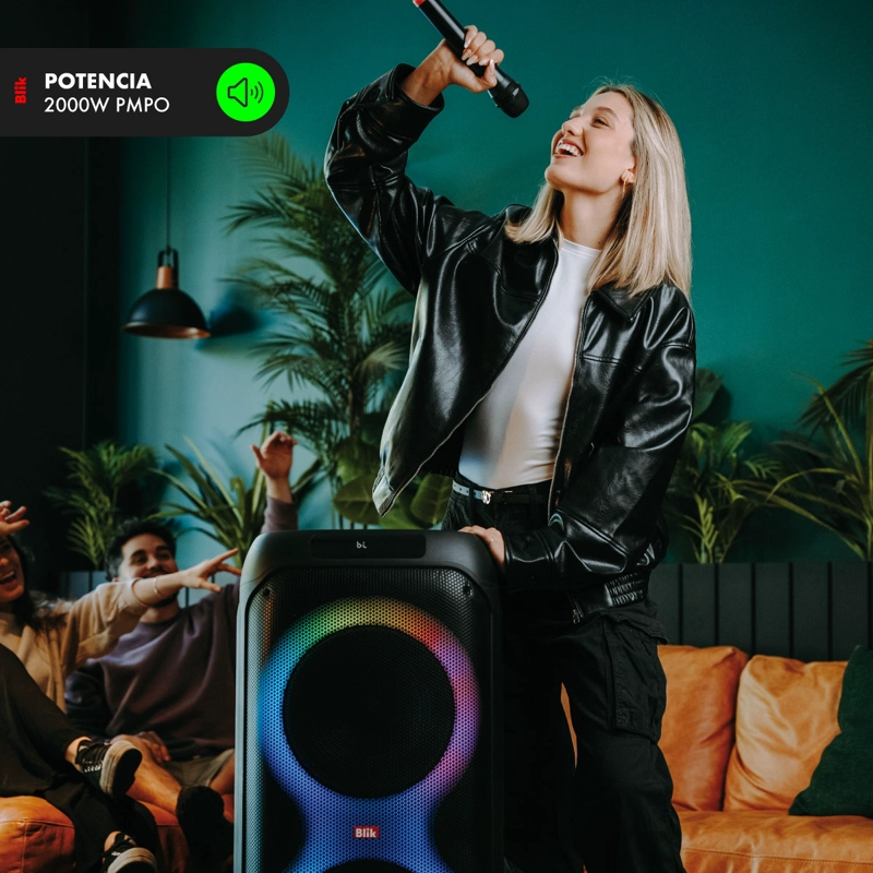 PARLANTE BLUETOOTH KARAOKE CON MICROFONO BLIK LIGHTMAX12 - 4