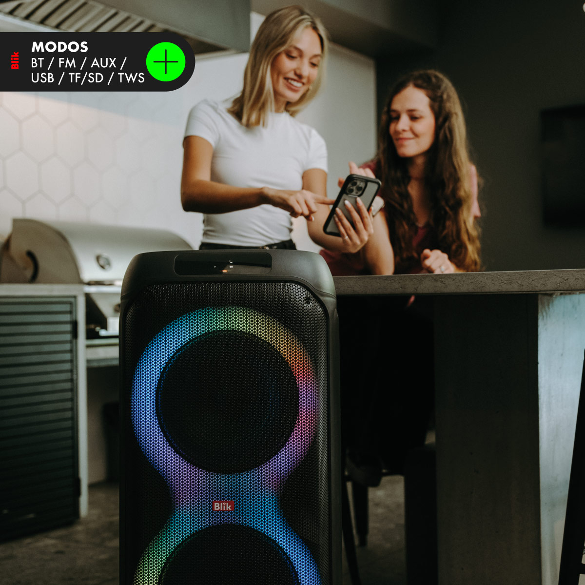 PARLANTE BLUETOOTH KARAOKE CON MICROFONO BLIK LIGHTMAX12 - 8