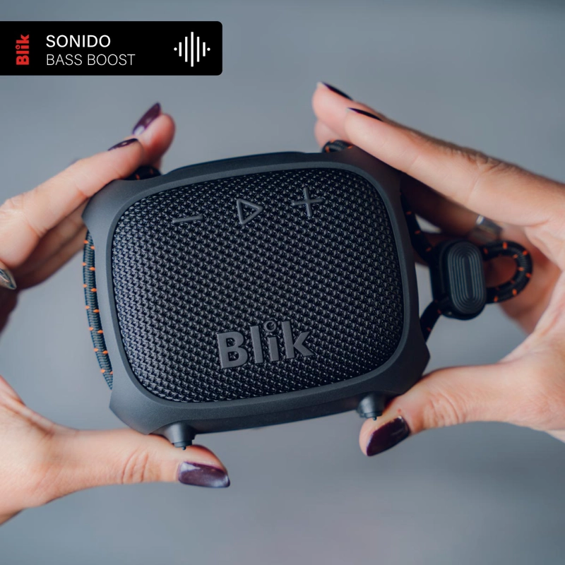 PARLANTE BLUETOOTH BLIK RIDER 8W IPX7 5H CLIP TWS NEGRO - 9