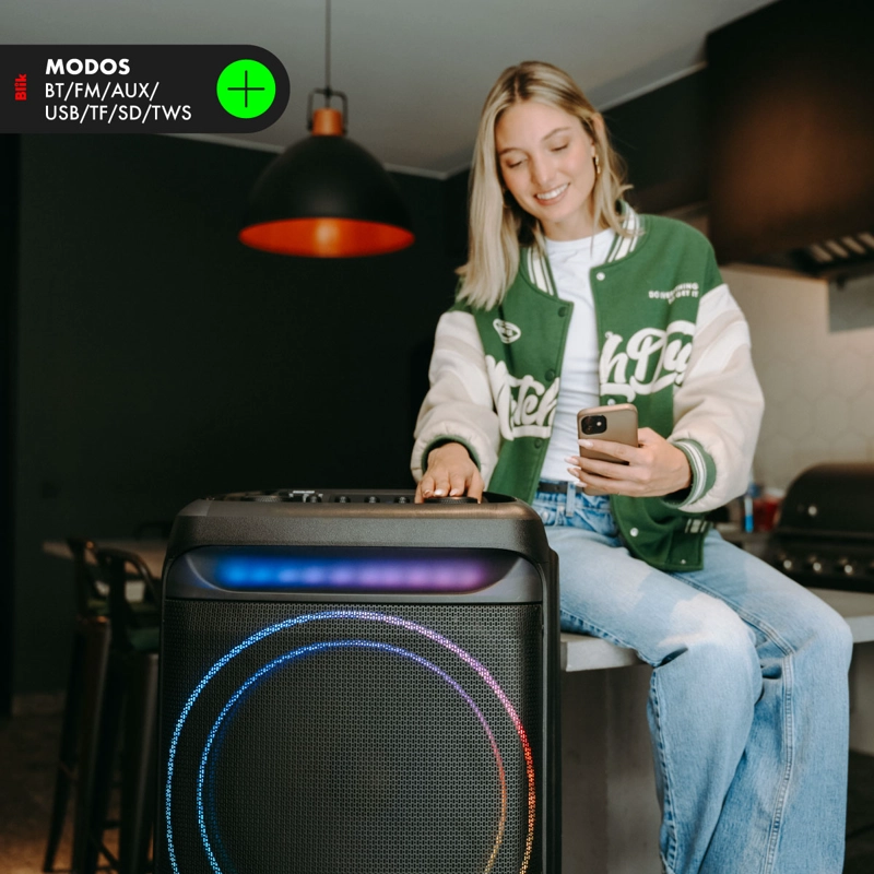 PARLANTE BLUETOOTH KARAOKE CON MICROFONO BLIK ULTRABASS15 - 6