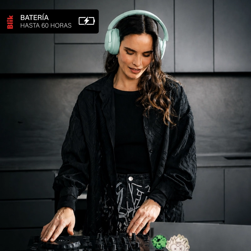 AUDIFONOS BLUETOOTH BLIK SOUL900 CANCELACION DE RUIDO VERDE - 5