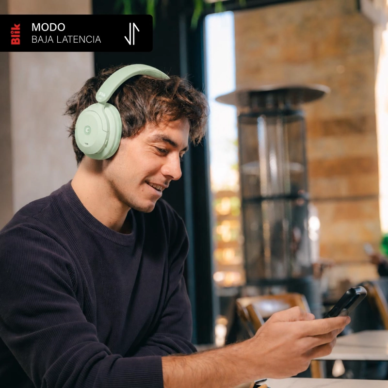 AUDIFONOS BLUETOOTH BLIK SOUL900 CANCELACION DE RUIDO VERDE - 6