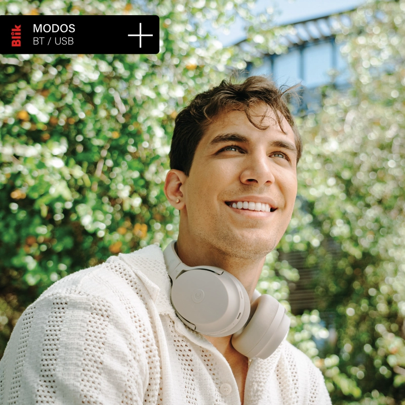 AUDIFONOS BLUETOOTH BLIK NEO CANCELACION DE RUIDO 60H GRIS - 7