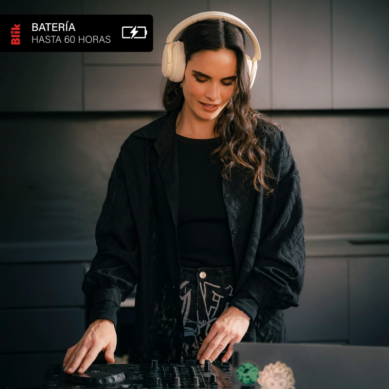 AUDIFONOS BLUETOOTH BLIK SOUL900 CANCELACION DE RUIDO CREMA - 5