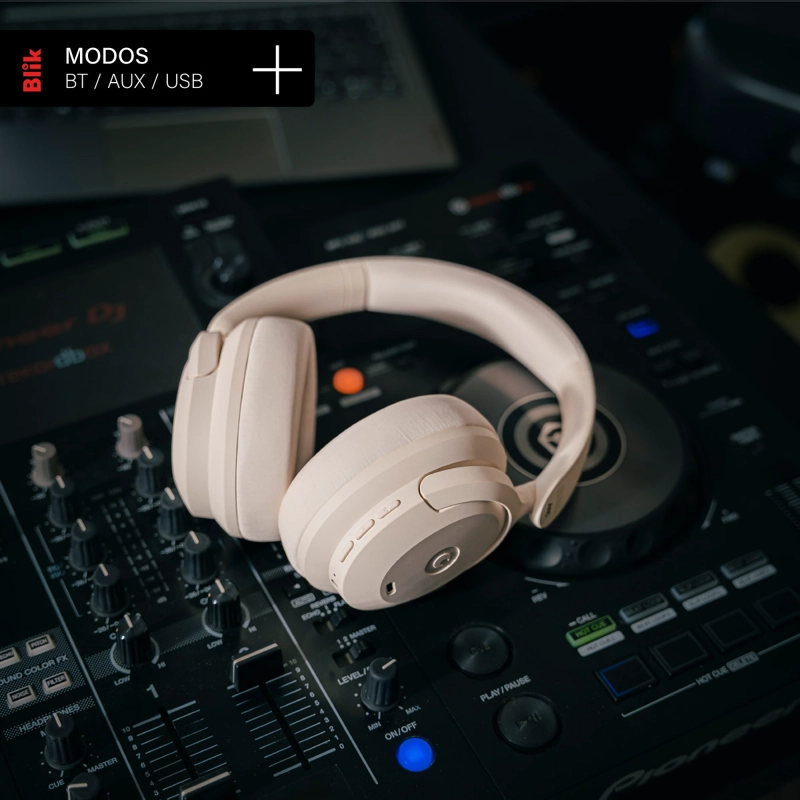 AUDIFONOS BLUETOOTH BLIK SOUL900 CANCELACION DE RUIDO CREMA - 7