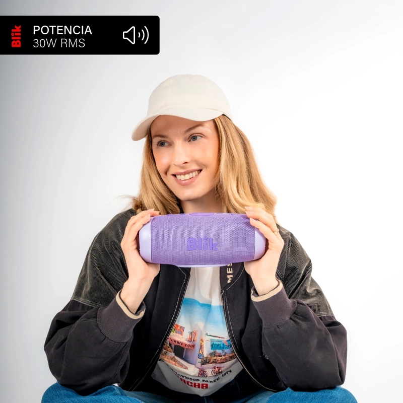 PARLANTE BLUETOOTH PORTATIL BLIK POWERBASS30 30W 15 HRS LILA - 3