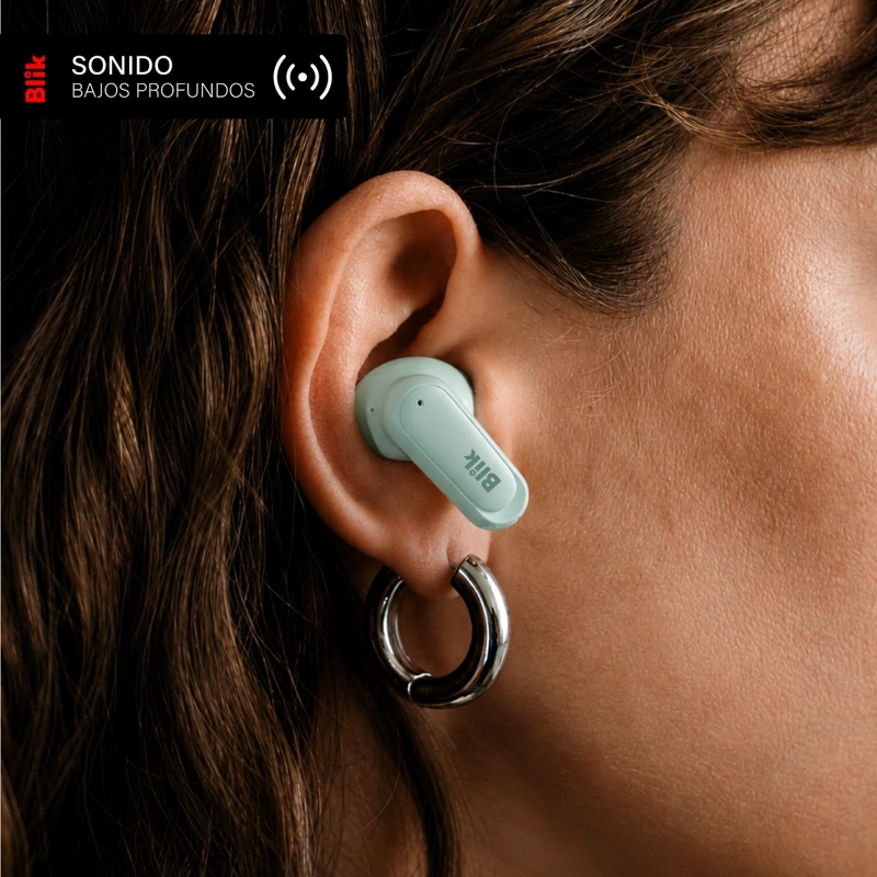 AUDIFONOS BLUETOOTH INALAMBRICOS BLIK AIR500 VERDE 30 HRS - 4