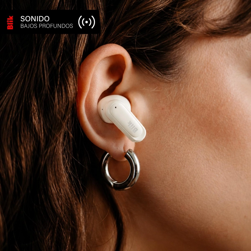 AUDIFONOS BLUETOOTH INALAMBRICOS BLIK AIR500 CREMA 30 HRS - 4