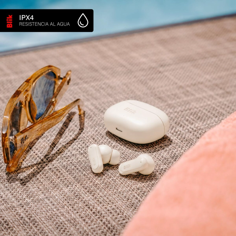 AUDIFONOS BLUETOOTH INALAMBRICOS BLIK AIR500 CREMA 30 HRS - 6