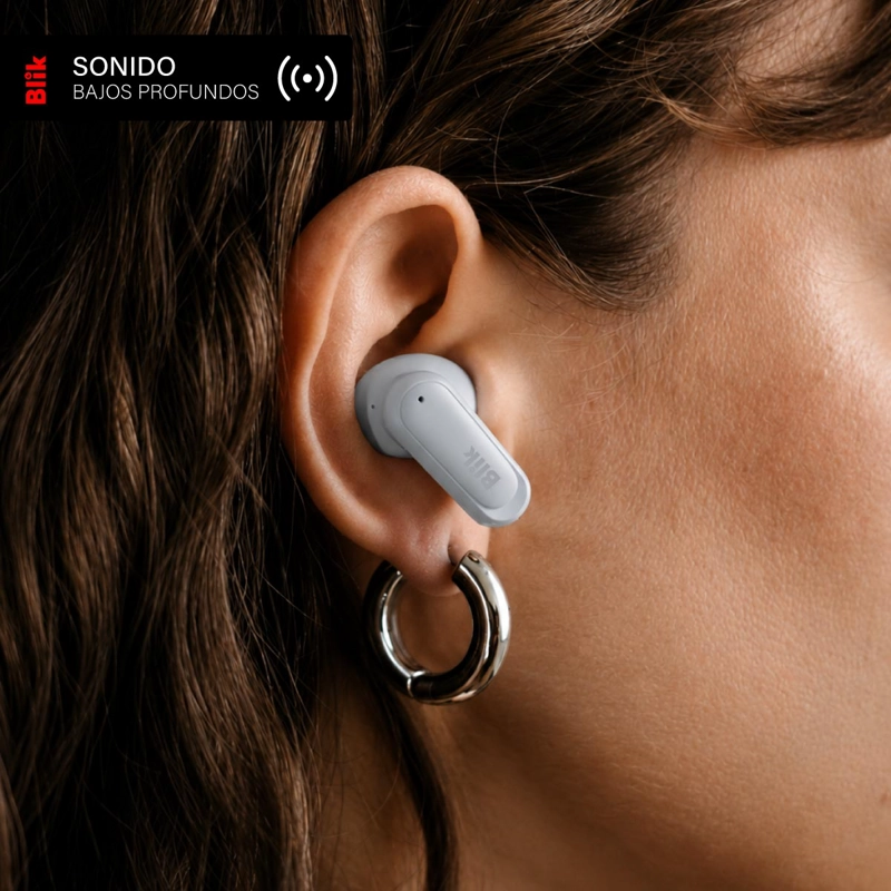 AUDIFONOS BLUETOOTH INALAMBRICOS BLIK AIR500 GRIS 30 HRS - 4