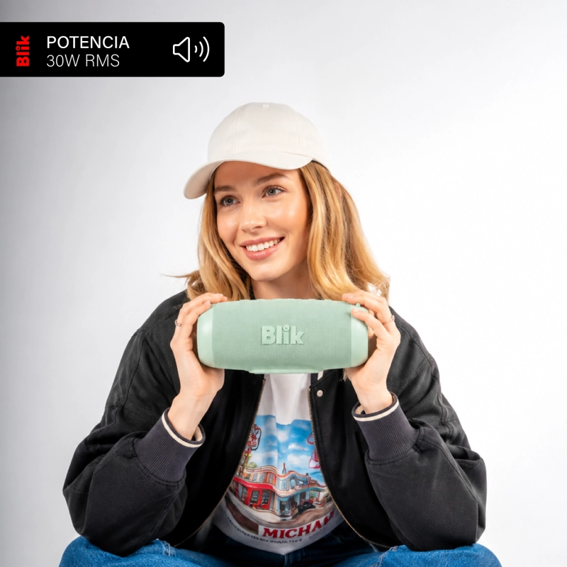 PARLANTE BLUETOOTH PORTATIL BLIK POWERBASS30 30W VERDE - 3