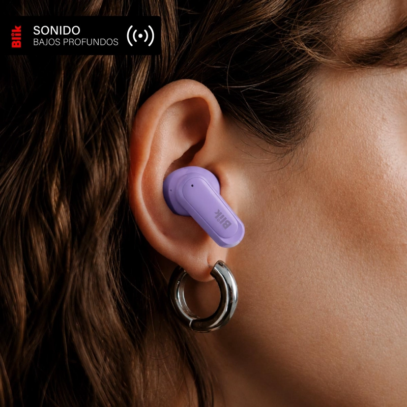 AUDIFONOS BLUETOOTH INALAMBRICOS BLIK AIR500 LILA 30 HRS - 4