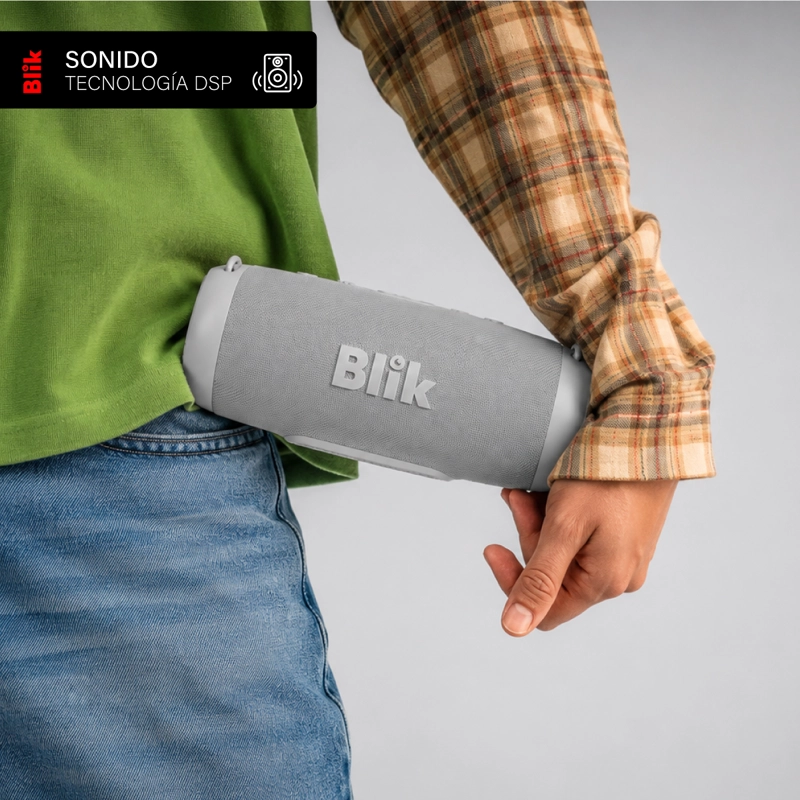 PARLANTE BLUETOOTH PORTATIL BLIK POWERBASS30 30W 15 HRS GRIS - 6