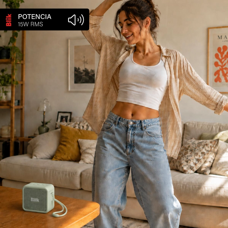 PARLANTE BLUETOOTH BLIK BASSGO 15W IPX6 19H TWS VERDE - 3